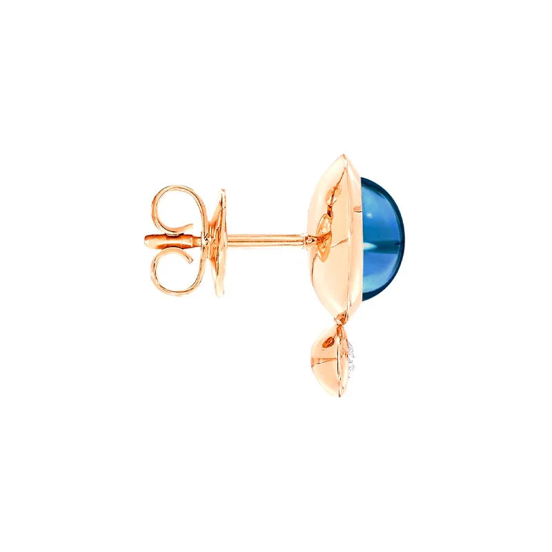 Tamara Comolli Bouton London Blue Topaz & Diamond Rose Gold Earrings