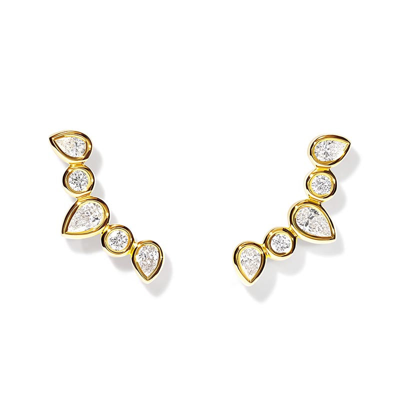 Tamara Comolli Gypsy Yellow Gold Diamond Crawler Earrings