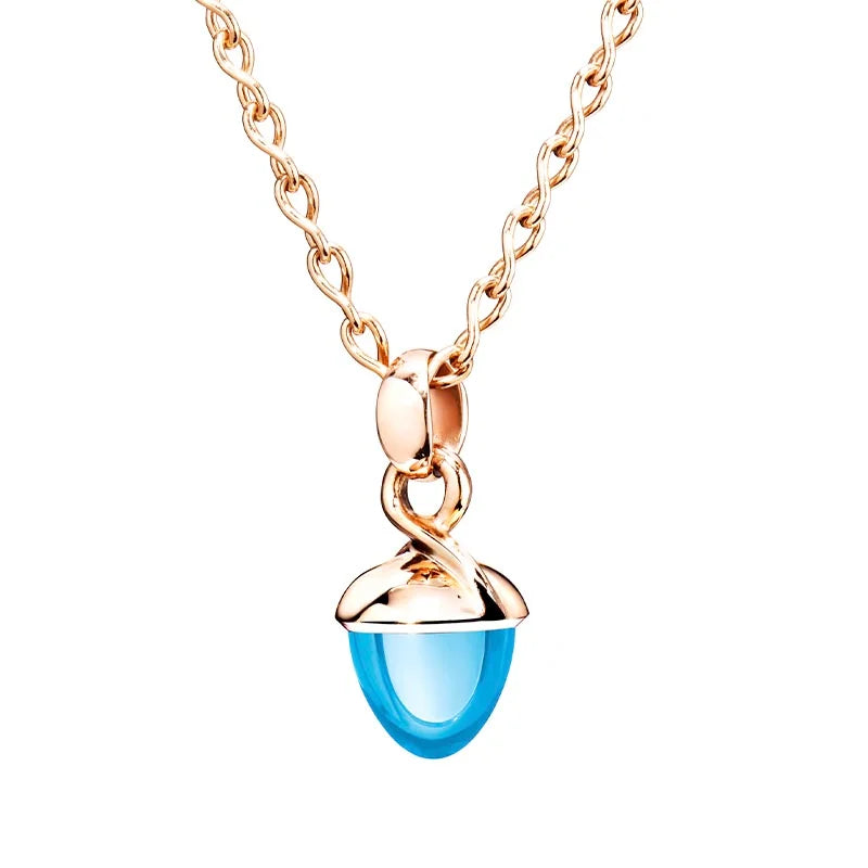 Tamara Comolli Mikado Bouquet Swiss Blue Topaz Rose Gold Pendant