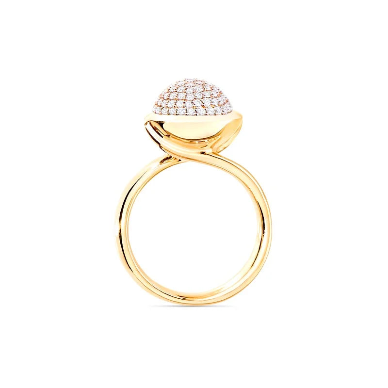 Tamara Comolli Large Bouton Yellow Gold Diamond Ring