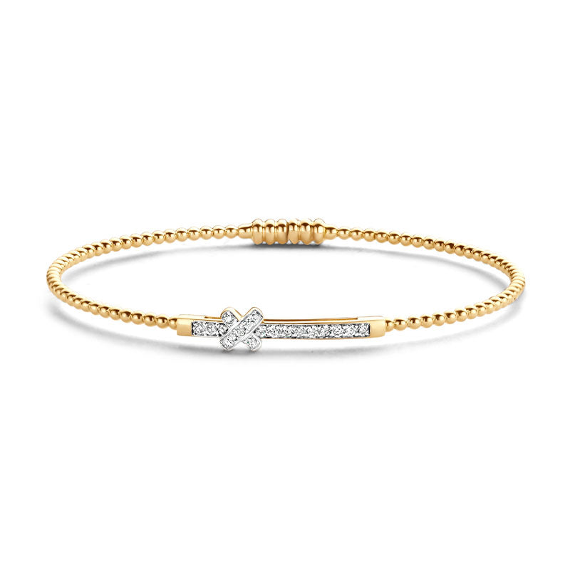 Tirisi Monte Carlo Delicate Yellow Gold Diamond Beaded Bangle