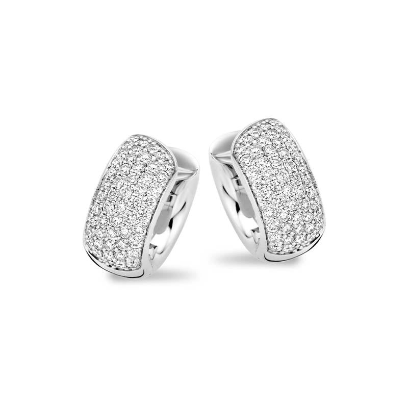 Tirisi Amsterdam Due White Gold Diamond Hoop Earrings