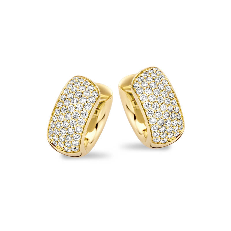 Tirisi Amsterdam Due Yellow Gold Diamond Hoop Earrings
