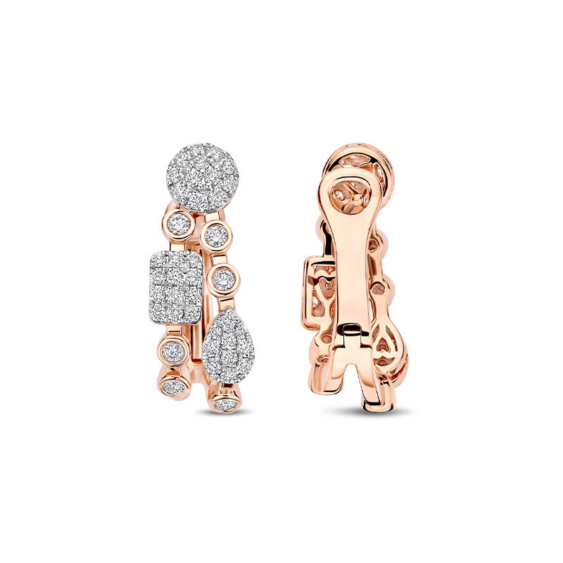 Tirisi Venice Exclusive Rose Gold Diamond Hinged Hoop Earrings
