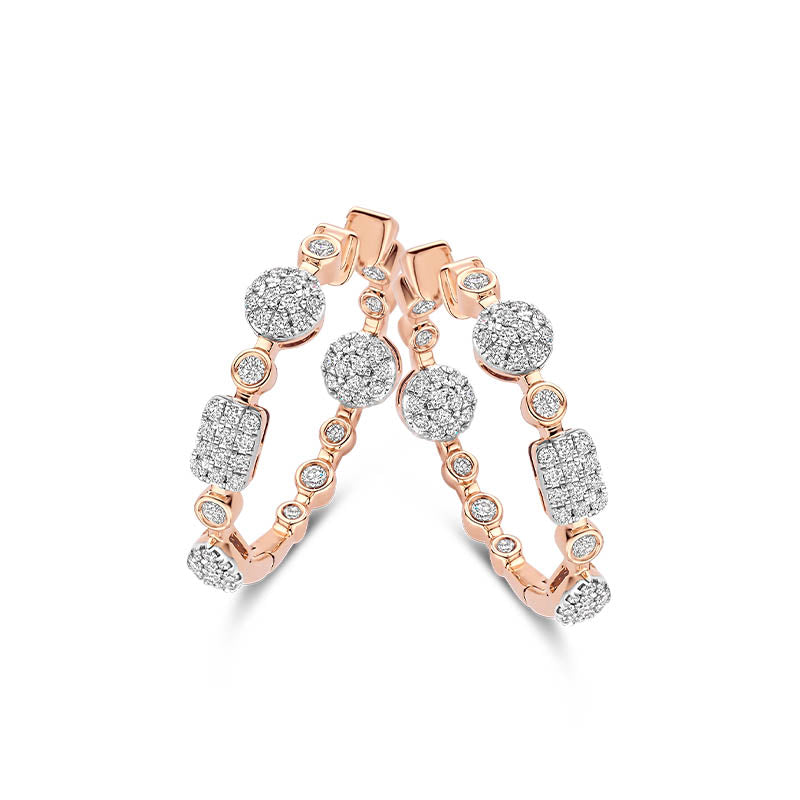 Tirisi Venice Exclusive Rose Gold Diamond Hoop Earrings