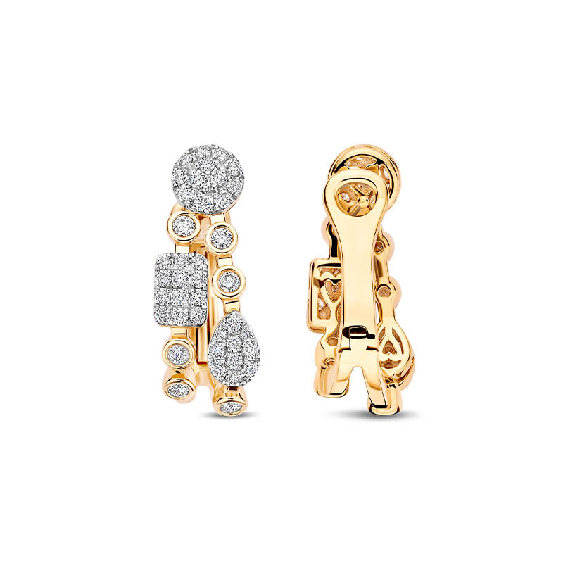 Tirisi Venice Exclusive Yellow Gold Diamond Hinged Hoop Earrings