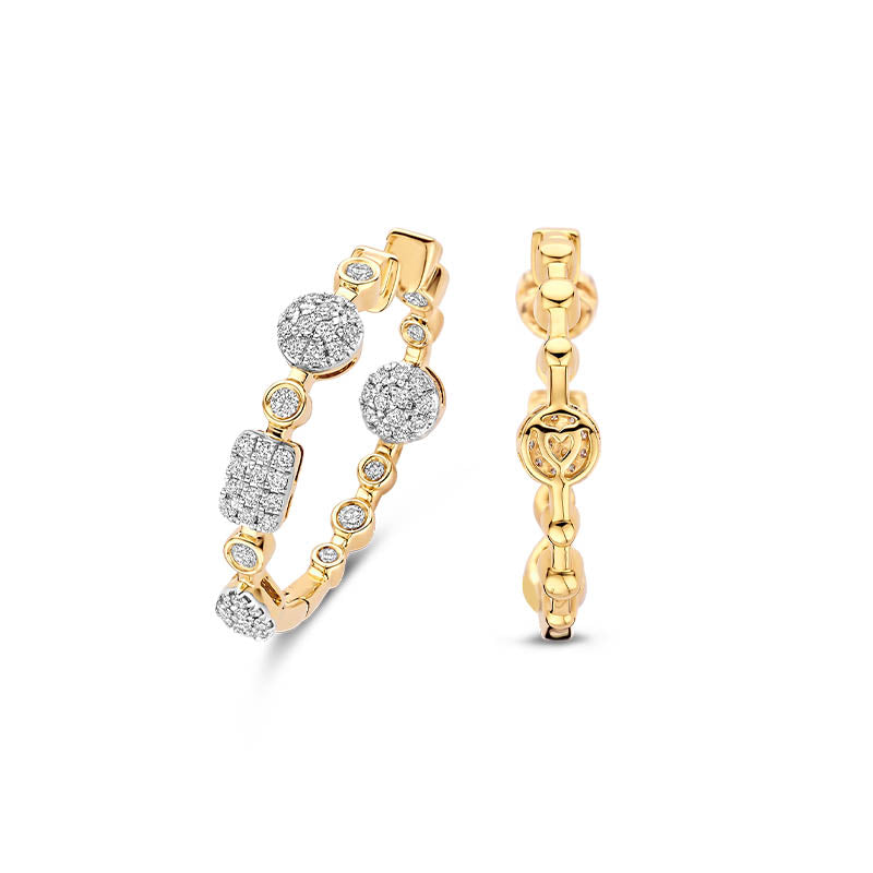 Tirisi Venice Exclusive Yellow Gold Diamond Hoop Earrings