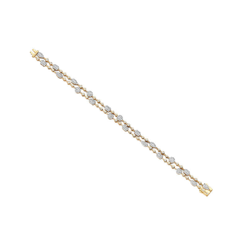 Tirisi Venice Exclusive Yellow Gold Double Layer Diamond Bracelet