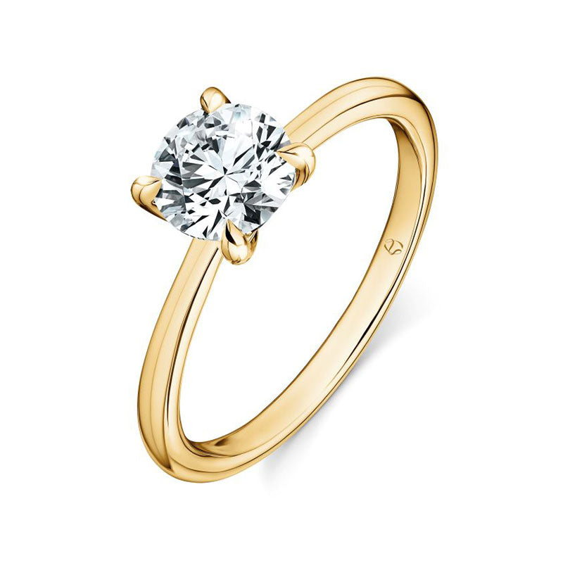 Hearts on Fire Vela 4-Prong Yellow Gold Engagement Ring