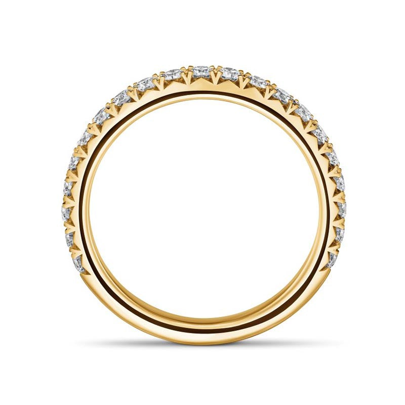 Hearts on Fire Vela Yellow Gold French Pavé Diamond Band