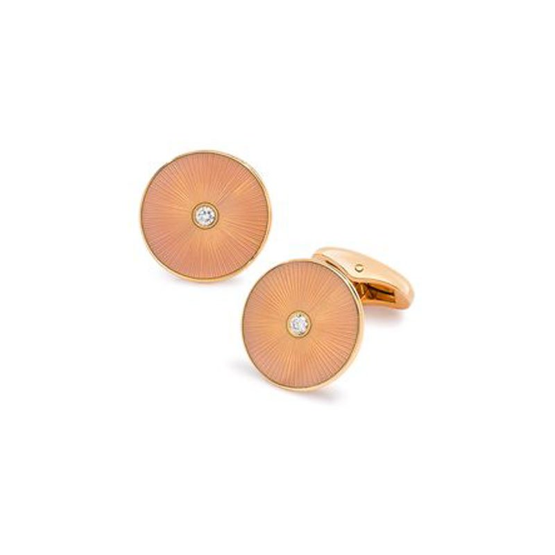 VM00107-Victor-Mayer-Orange-Enamel-Cufflinks