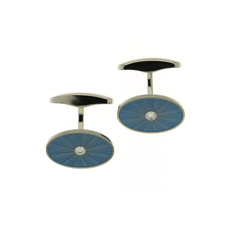 Victor Mayer White Gold and Enamel Diamond set Cufflinks