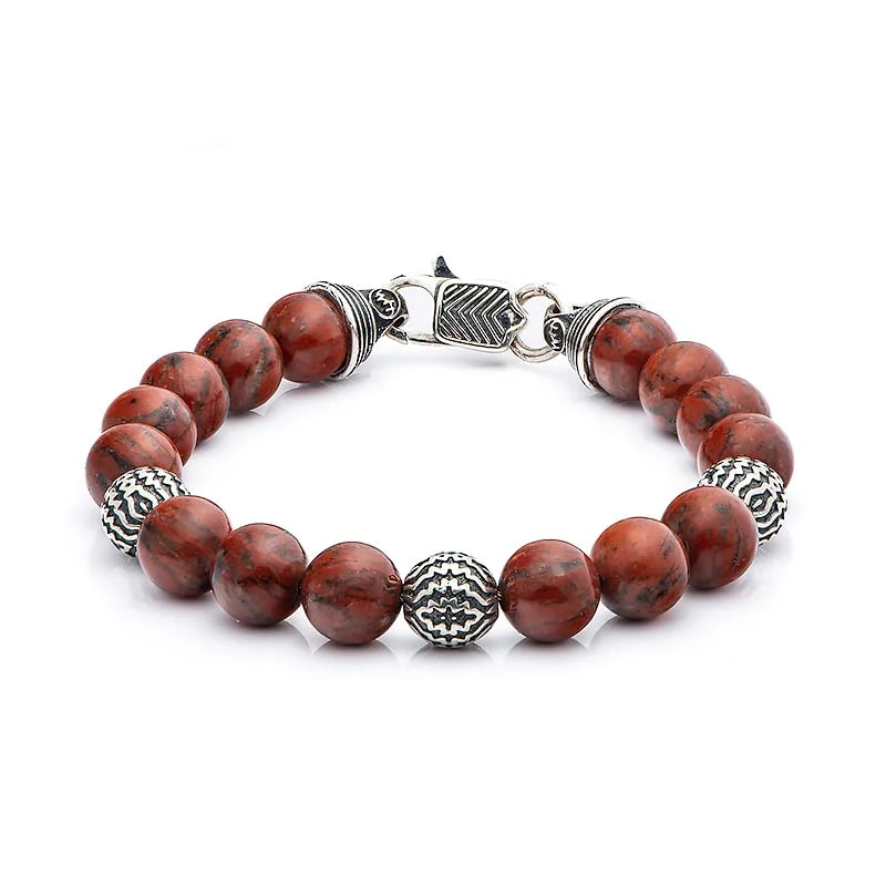 William Henry Seaside Sterling Silver & Red Jasper Bracelet