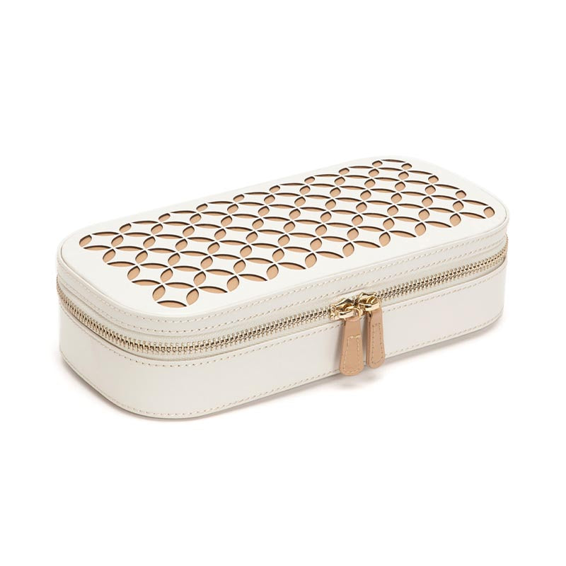 Wolf Chloe Zip Jewellery Case - Cream