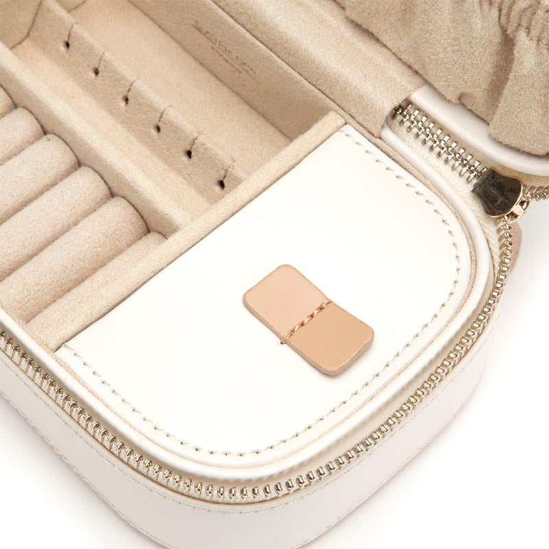 Wolf Chloe Zip Jewellery Case - Cream