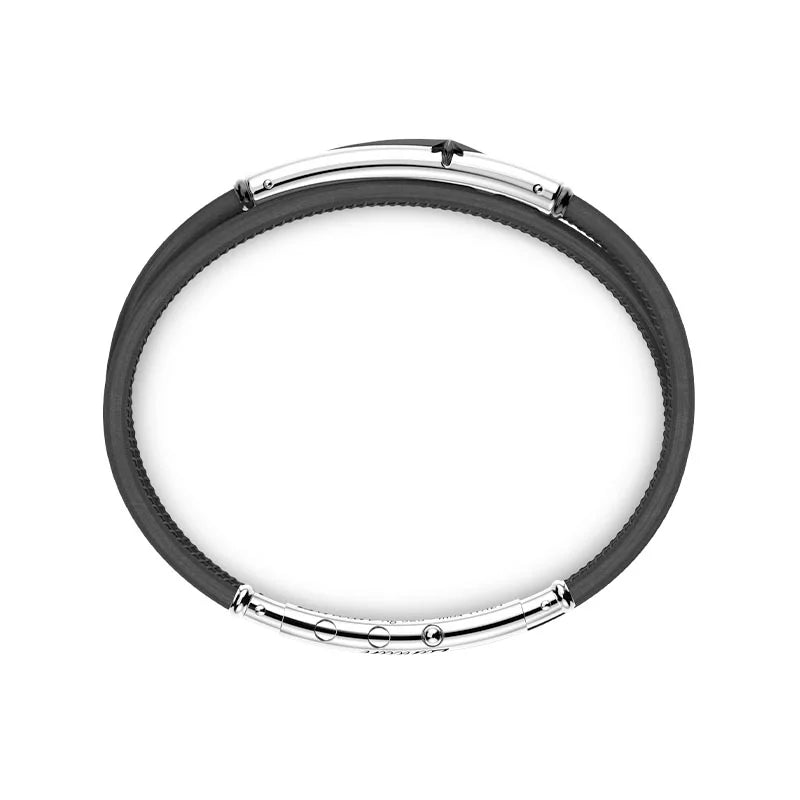 Zancan Spring Sterling Silver & Leather Wrap Bracelet