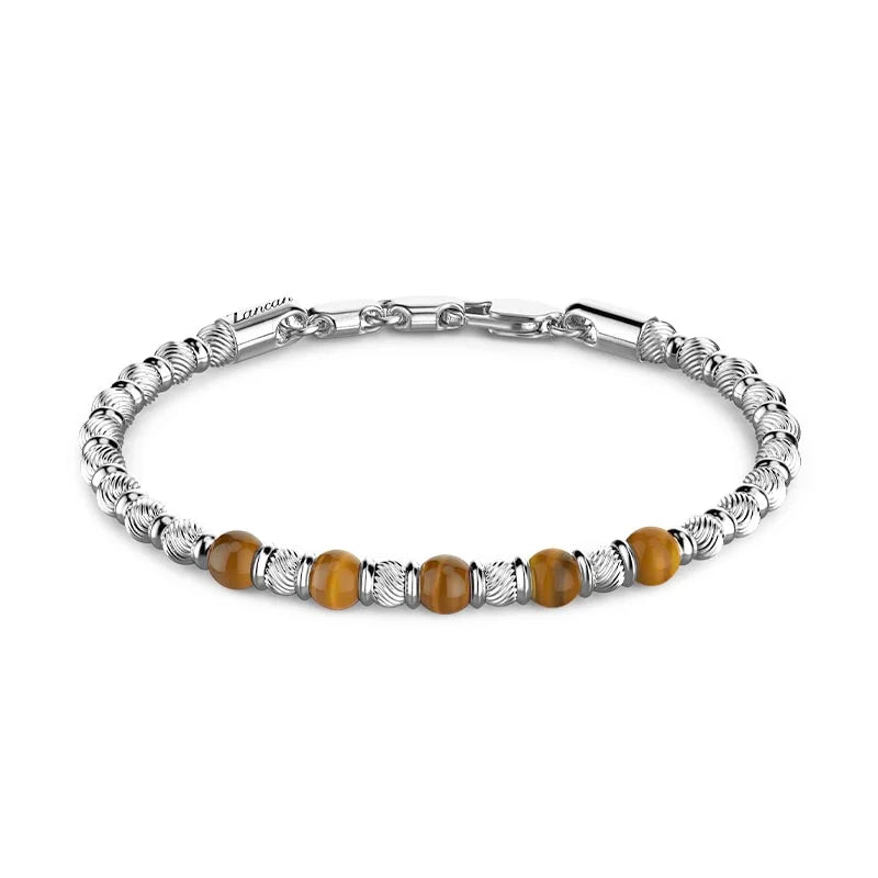 Zancan Atmosphere Sterling Silver & Tiger Eye Beaded Bracelet