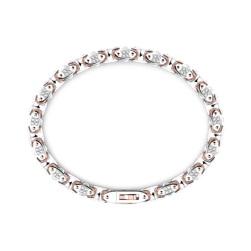 Zancan Eternity White Gold & Rose Gold Diamond Bracelet