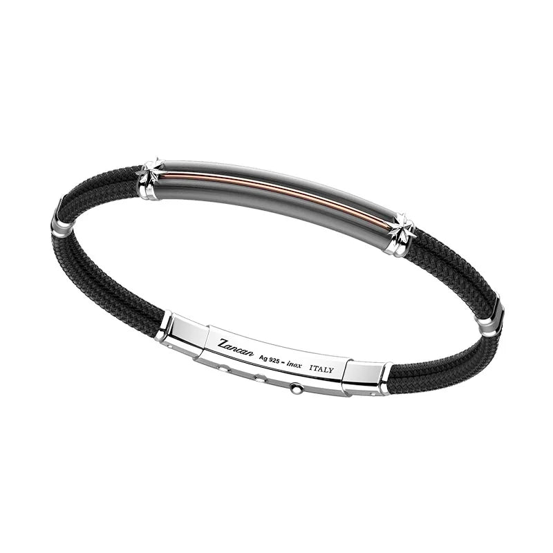 Zancan Robertinox Black Kevlar & Sterling Silver Bracelet