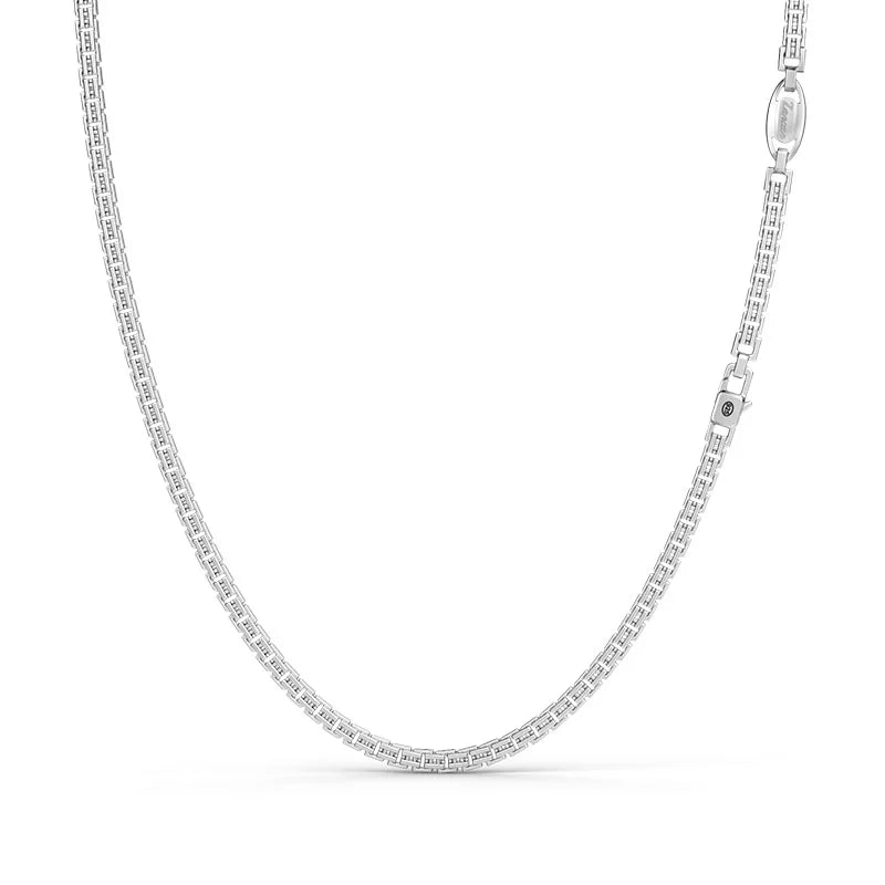 Zancan Insignia Sterling Silver Fancy Box Link Necklace