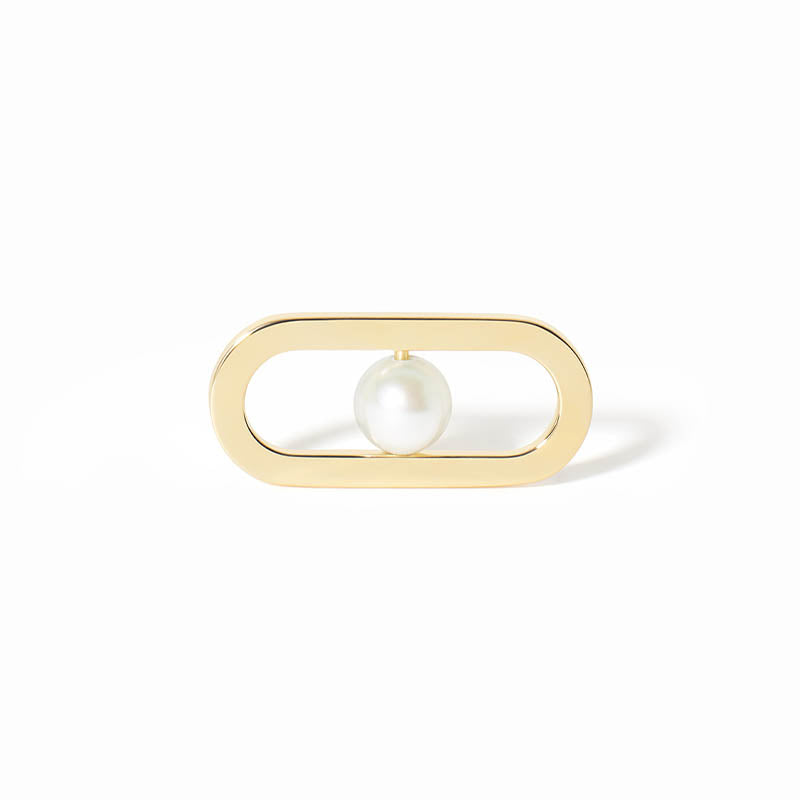 dihn van Maillon Yellow Gold Pearl Mono Earring