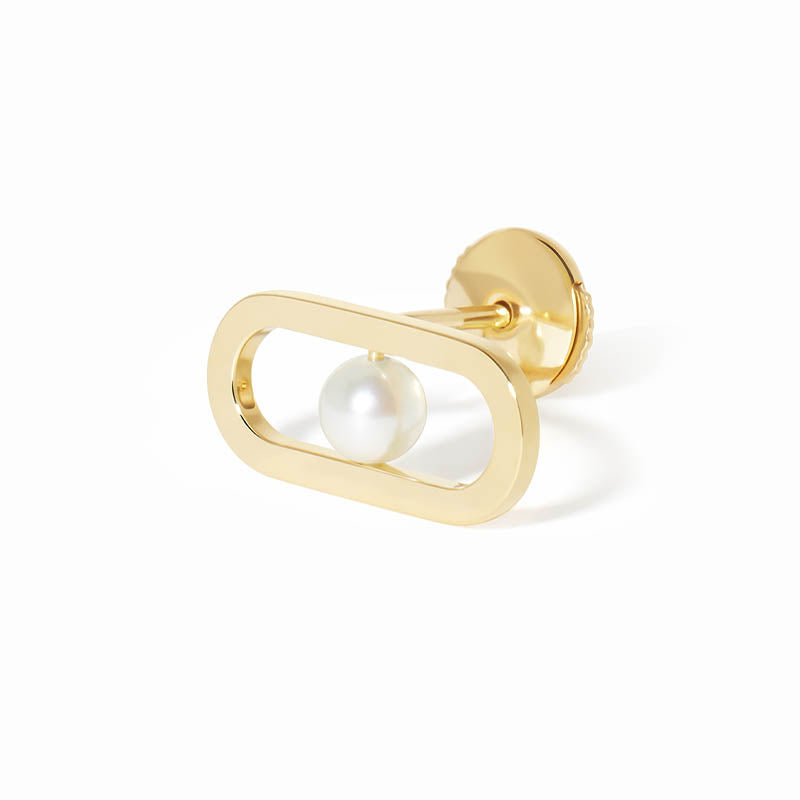 dihn van Maillon Yellow Gold Pearl Mono Earring