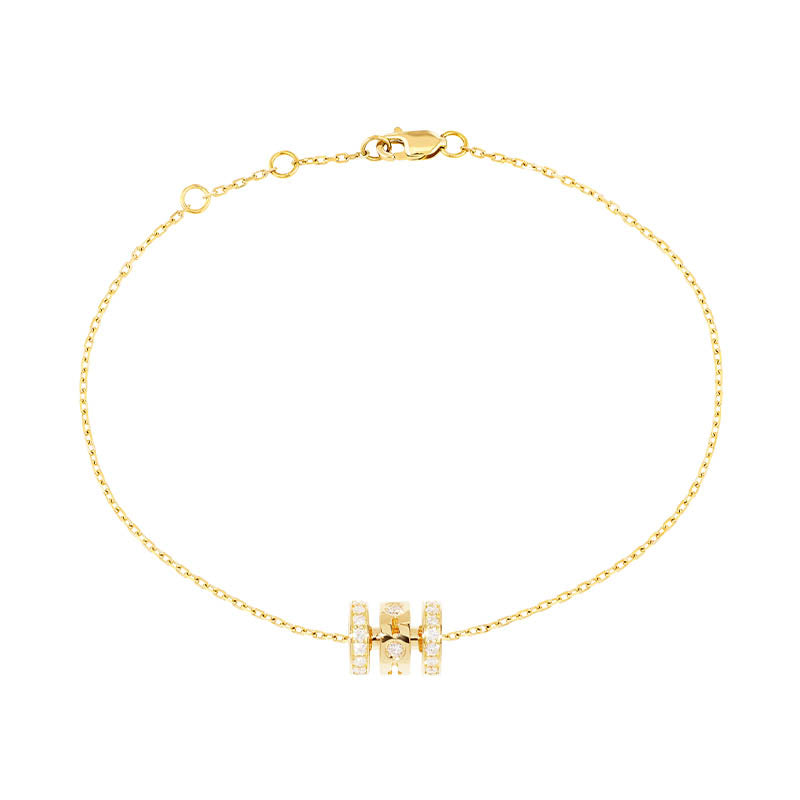 dihn van Pulse Yellow Gold 3-Row Diamond Pavé Bracelet