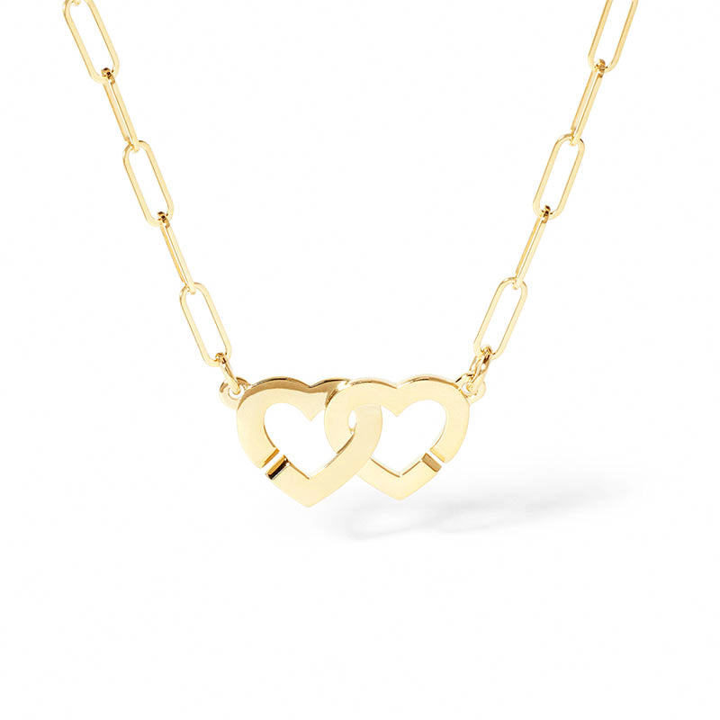 dinh van Double Coeurs R9 Yellow Gold Necklace
