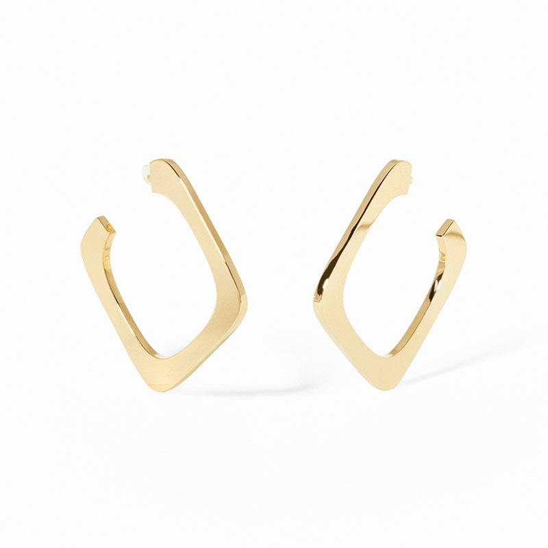 dinh van Impression Yellow Gold Small Hoop Earrings