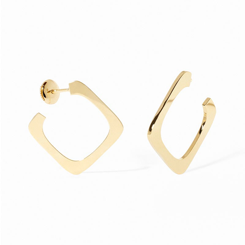 dinh van Impression Yellow Gold Small Hoop Earrings