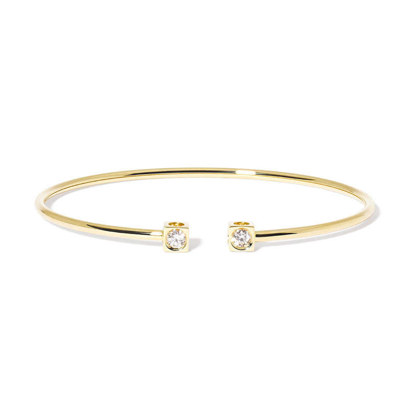 dinh van Le Cube Yellow Gold Medium Diamant Bangle
