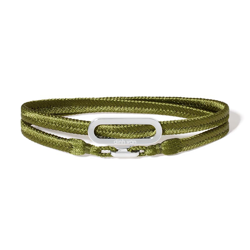 dinh van Maillon L Khaki Green Wonven Bracelet