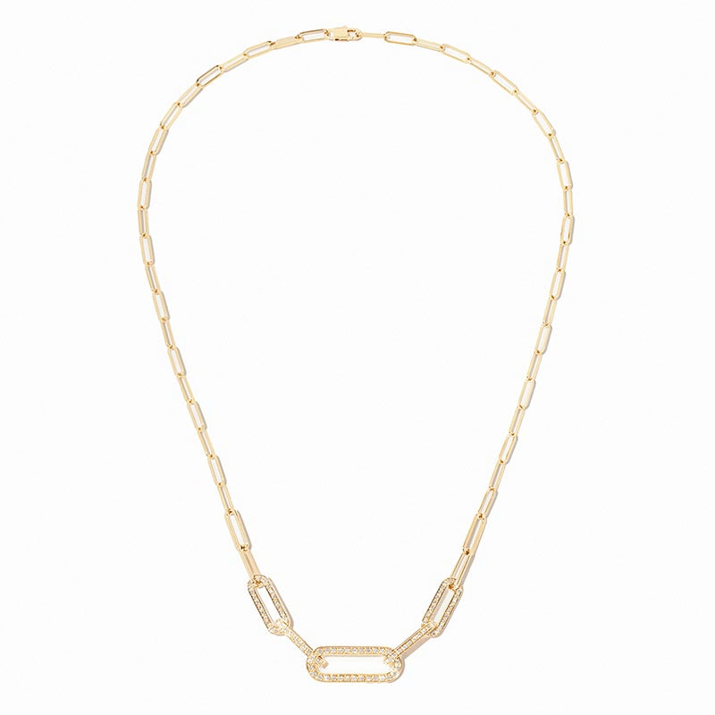 dinh van Maillon L Yellow Gold Large Diamond Necklace