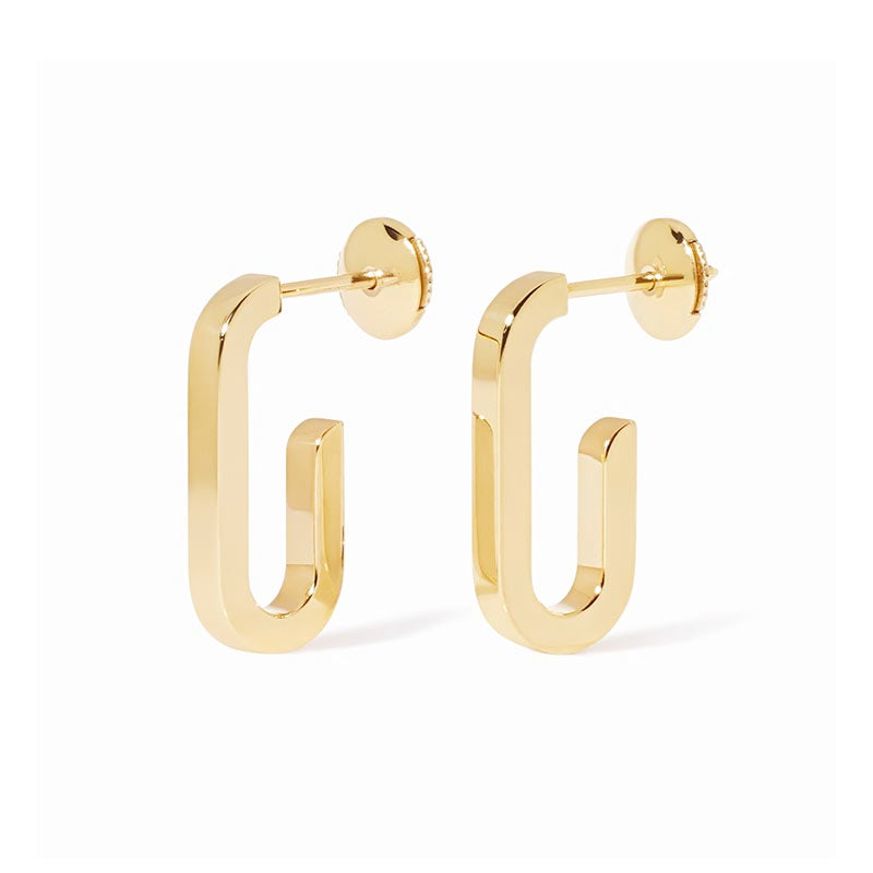 dinh van Maillon L Yellow Gold Small Hoop Earrings