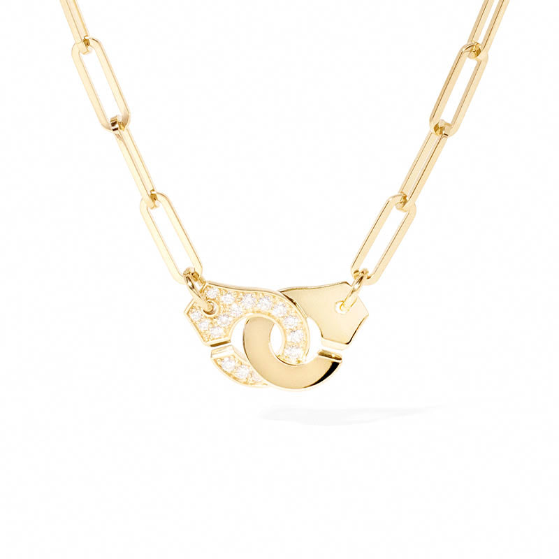 dinh van Menottes R12 Yellow Gold Large Link Diamond Necklace