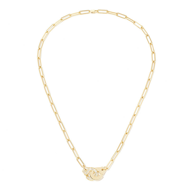 dinh van Menottes R12 Yellow Gold Large Link Diamond Necklace