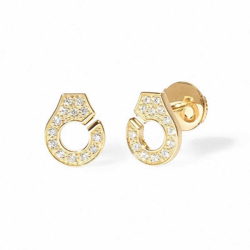 dinh van Menottes R7.5 Yellow Gold Diamond Earrings