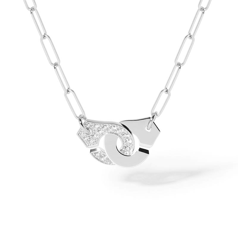 dinh van Menottes White Gold Medium Link Diamond Necklace