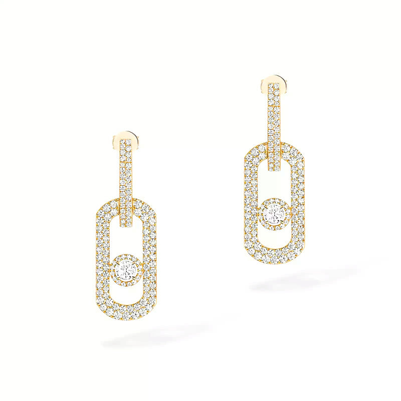 Messika SO Move XL Yellow Gold Pavé Diamond Earrings