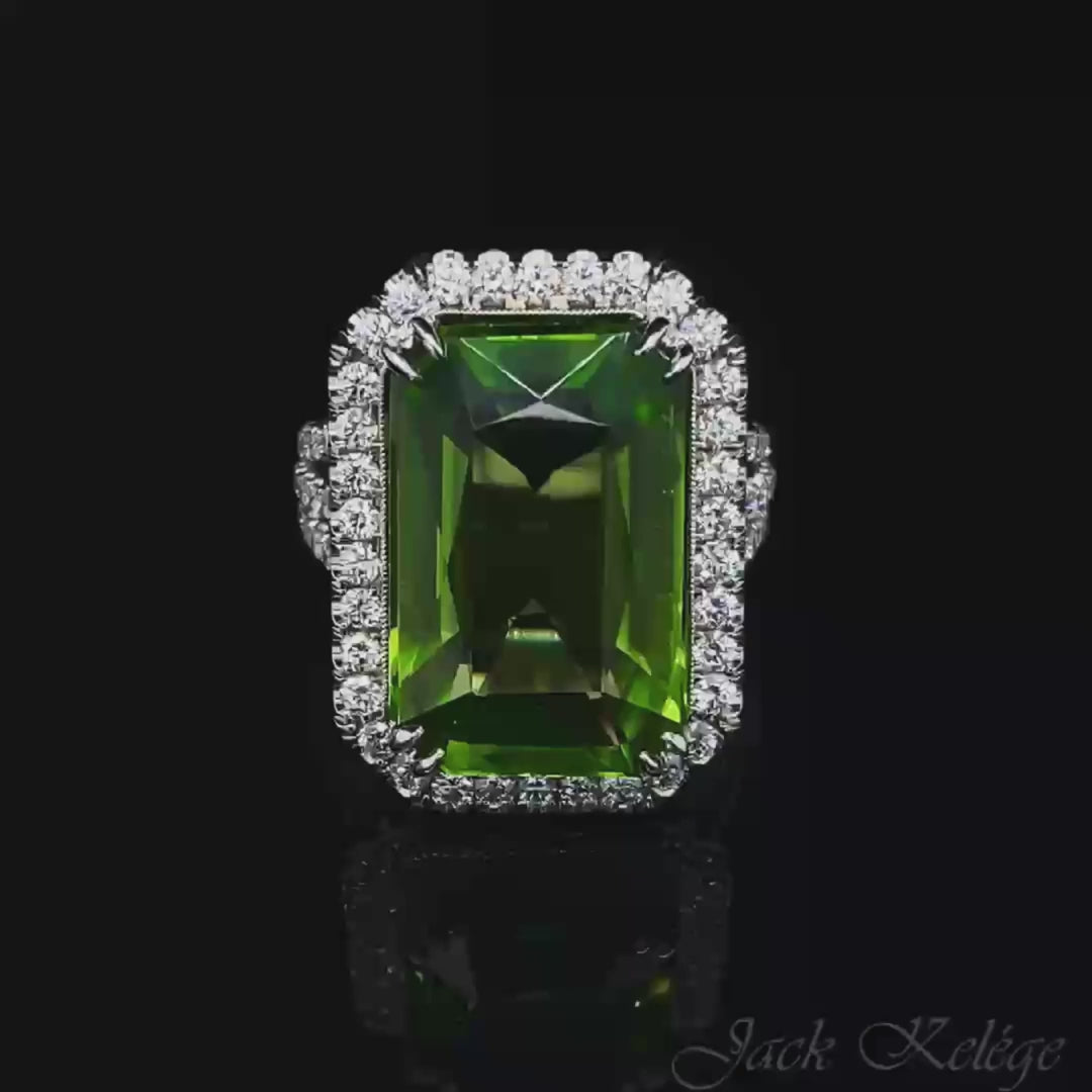 Jack Kelége White Gold Peridot & Diamond Ring