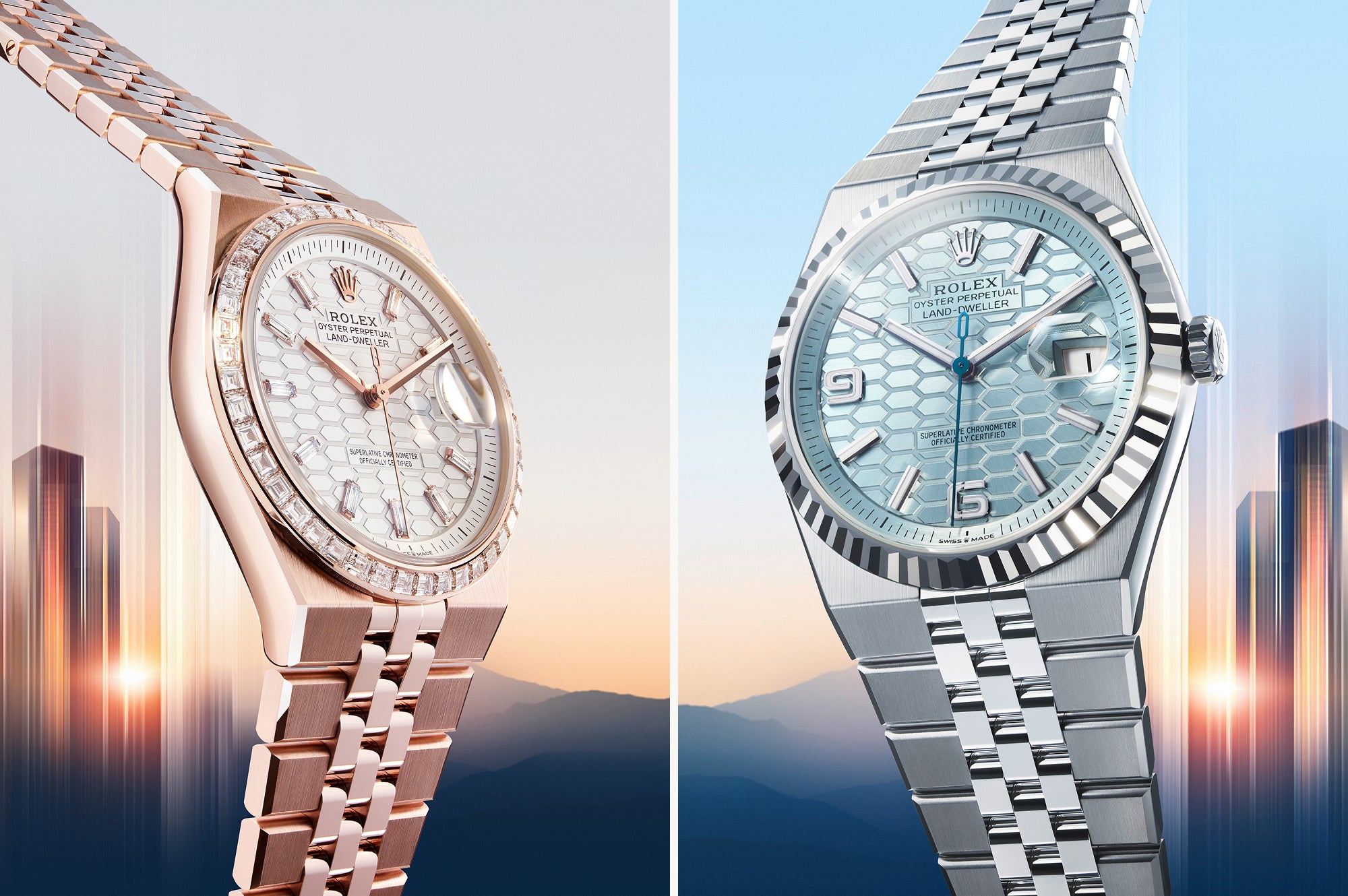 rolex new watches 2025 the land dweller m127285tbr 0002 2501fj 003 and m127336 0001 landscape