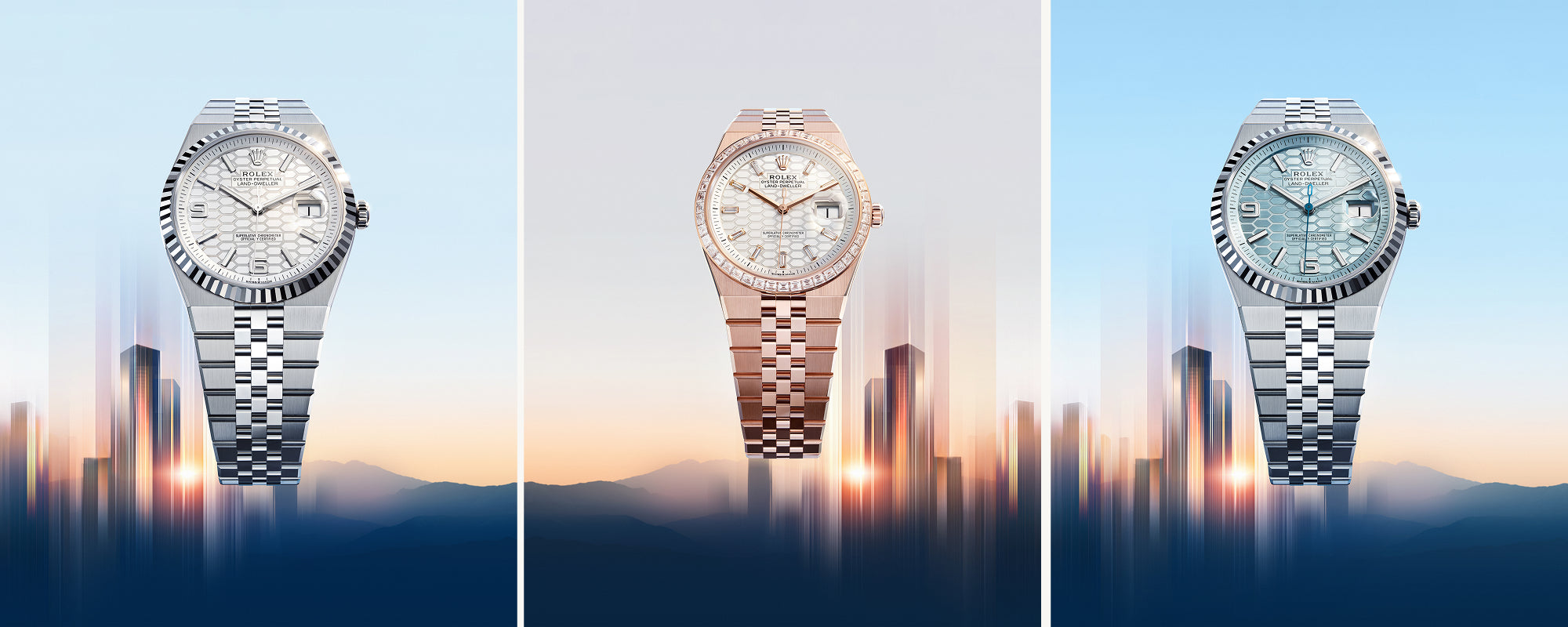 rolex new watches 2025 the land dweller m127334 0001 and m127285tbr 0002 2501fj 001 and m127336 0001 landscape