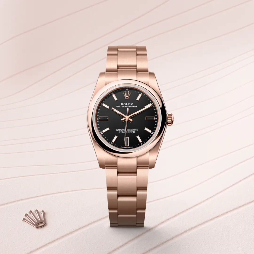 Rolex Oyster Perpetual in Everose Gold, M124205-0001 - Knar Jewellery