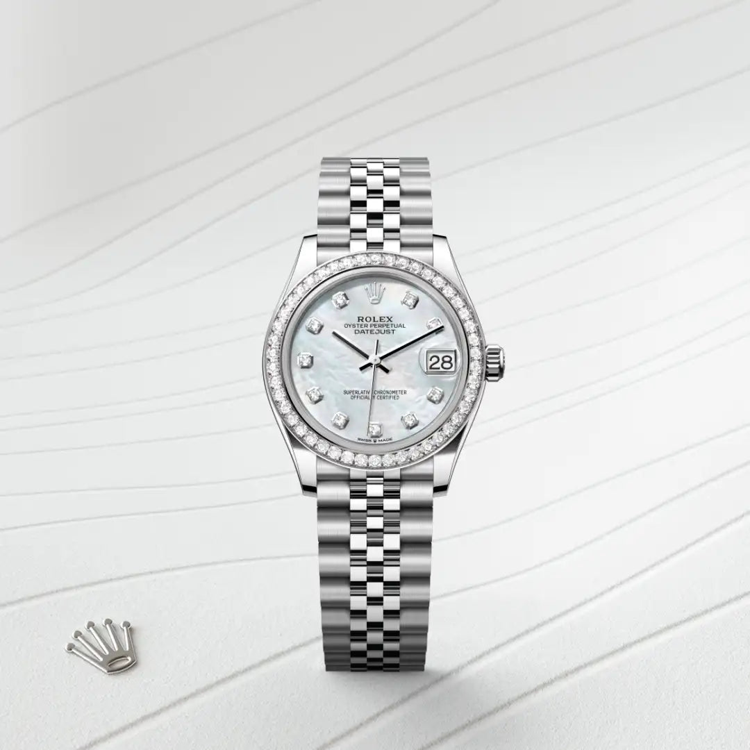 Rolex Datejust in Oystersteel And White Gold, M278384RBR-0008 - Knar Jewellery