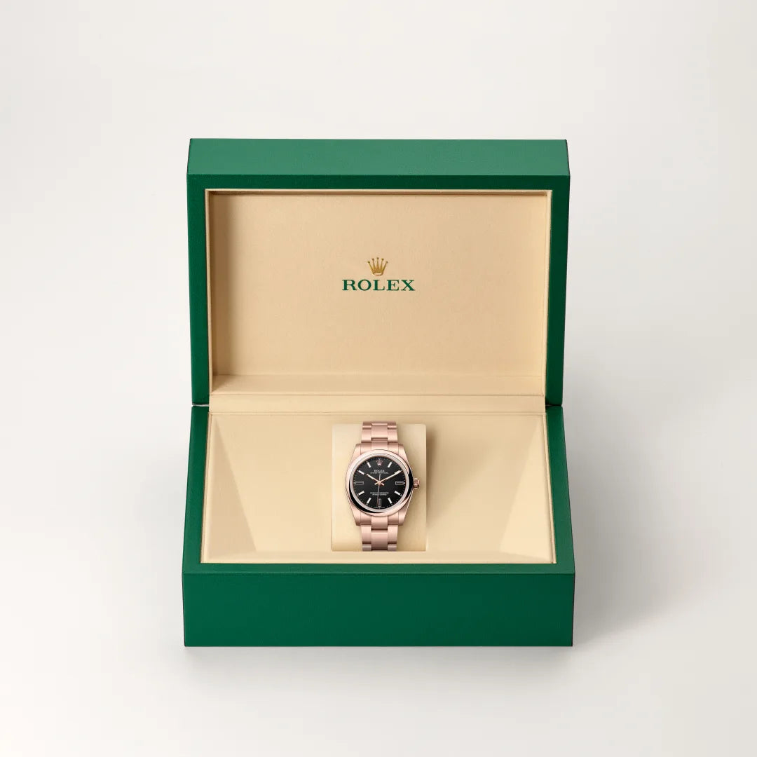 Rolex Oyster Perpetual in Everose Gold, M124205-0001 - Knar Jewellery