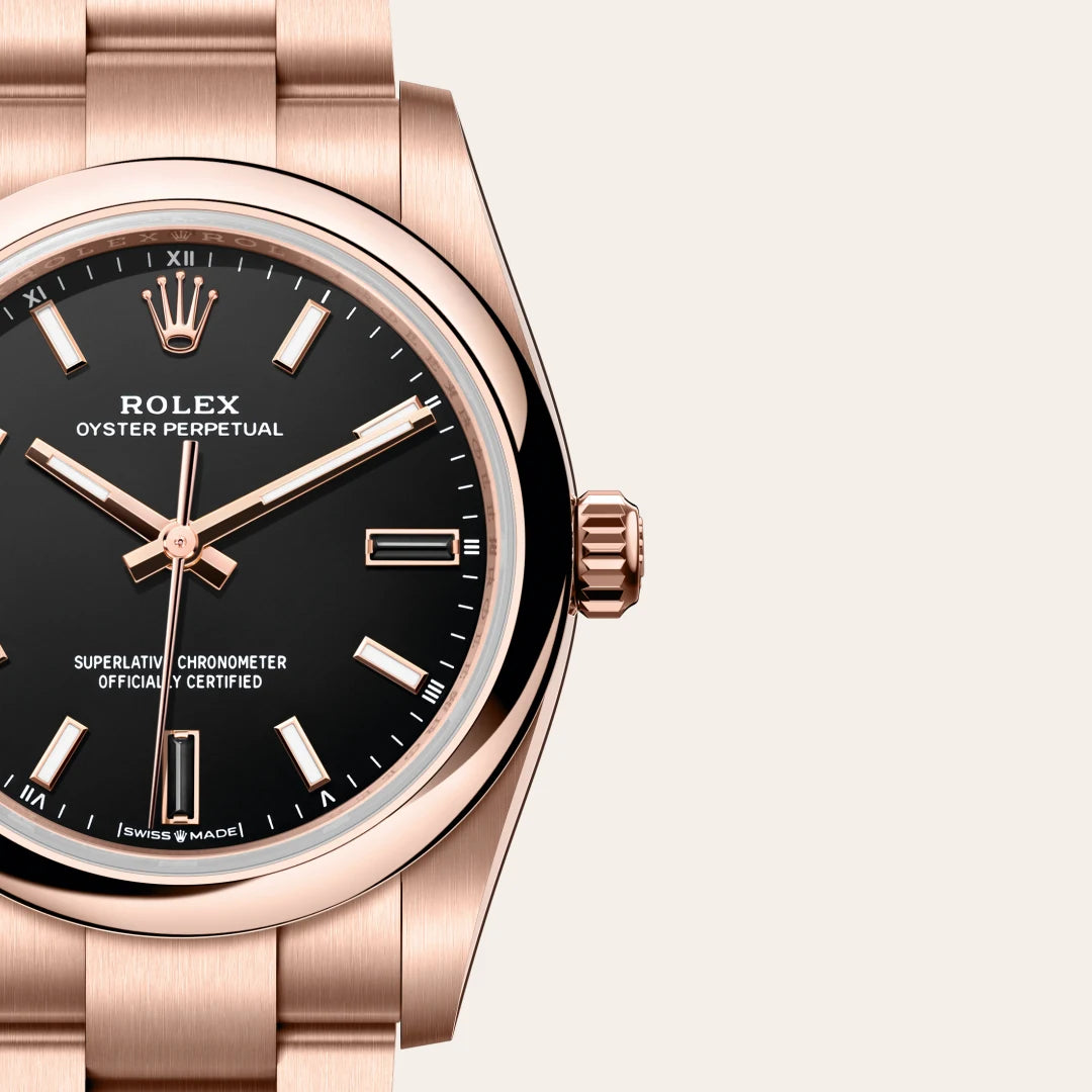 Rolex Oyster Perpetual in Everose Gold, M124205-0001 - Knar Jewellery