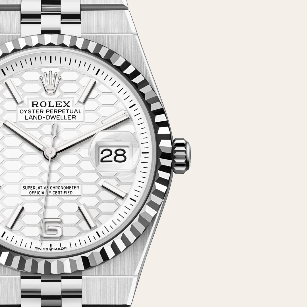 Rolex Land-Dweller in Oystersteel And White Gold, M127234-0001 - Knar Jewellery