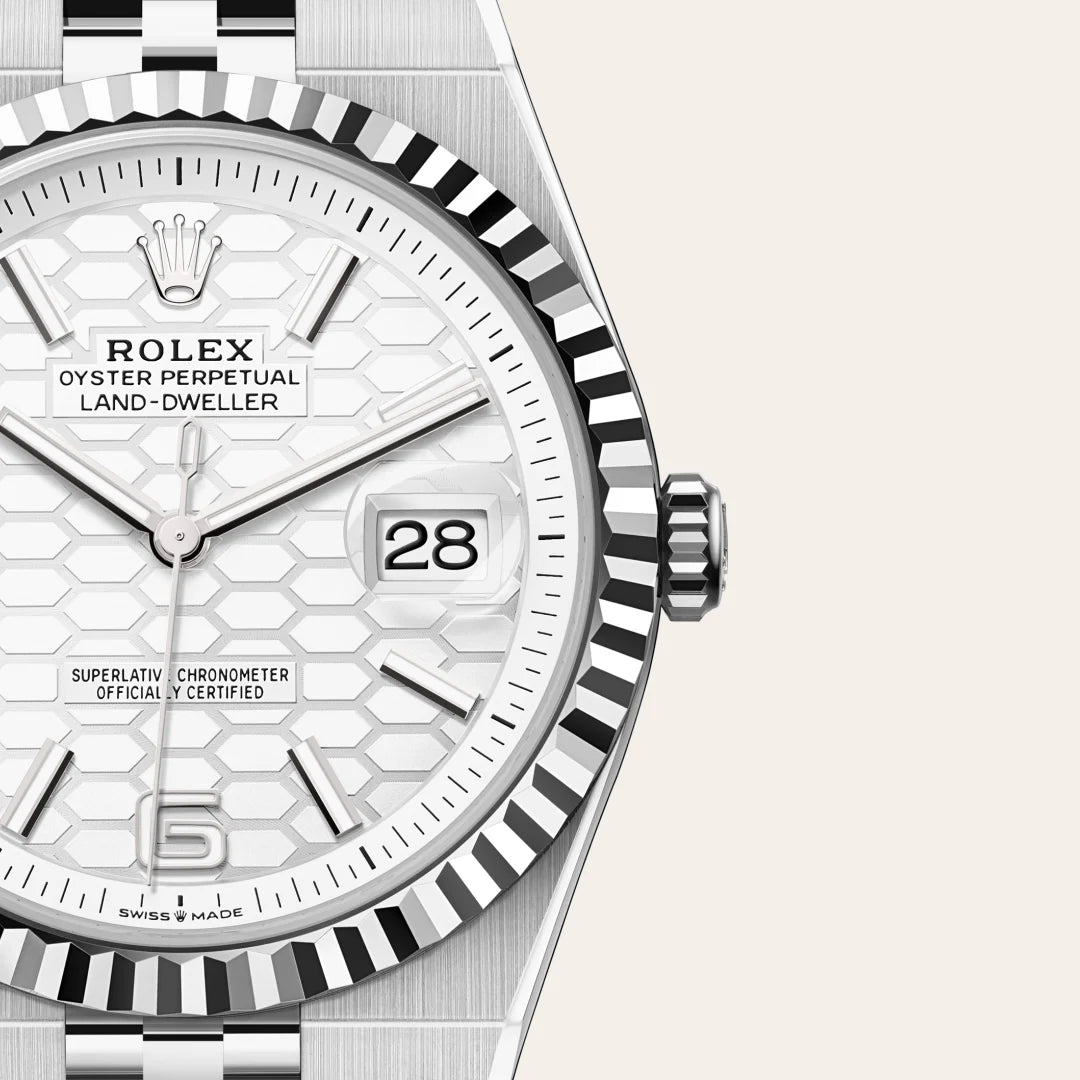 Rolex Land-Dweller in Oystersteel And White Gold, M127334-0001 - Knar Jewellery