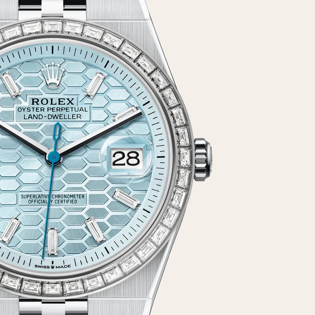 Rolex Land-Dweller in Platinum, M127386TBR-0001 - Knar Jewellery