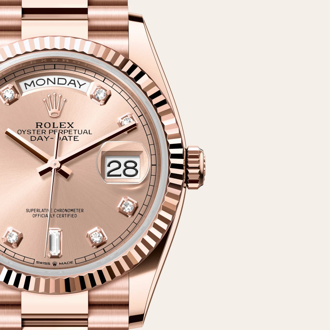 Rolex Day-Date in Everose Gold, M128235-0009 - Knar Jewellery